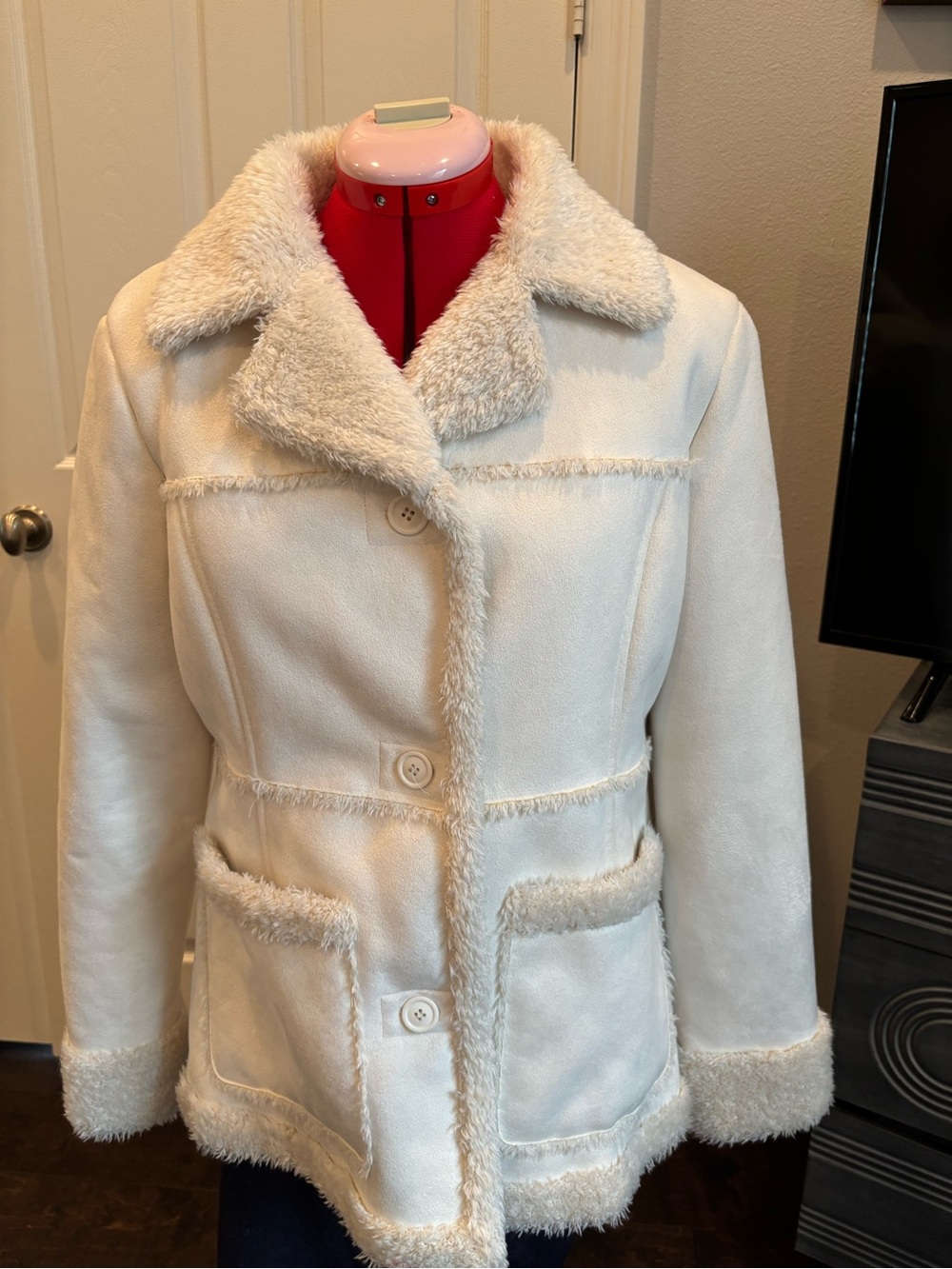Mudd Cream Faux-Shearling Teddy Jacket